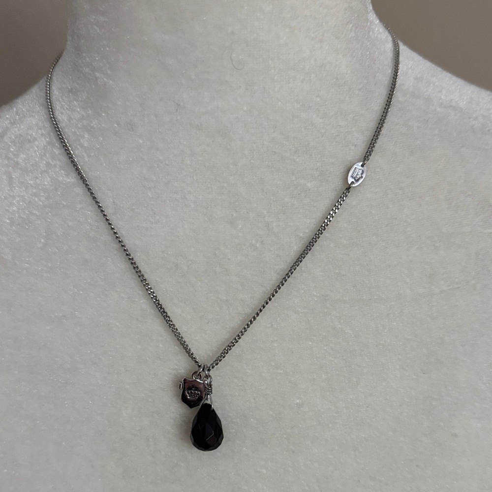 Juicy Couture Black Teardrop Pendant Necklace
